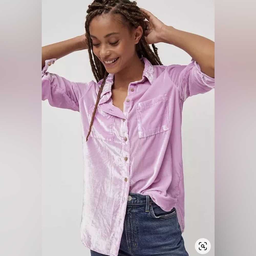 Pilcro relaxed fit velvet button down